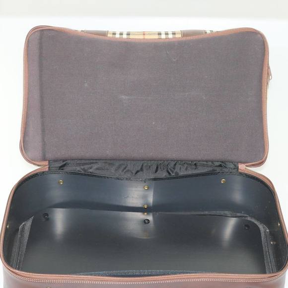 Burberrys Nova Check Hand Bag PVC Leather Beige Auth 69121 - Picture 12 of 16